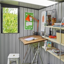 Planning table in shed