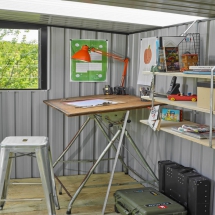 Office inside the shed
