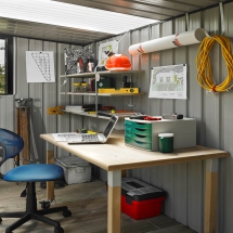 Construction tools in shed
